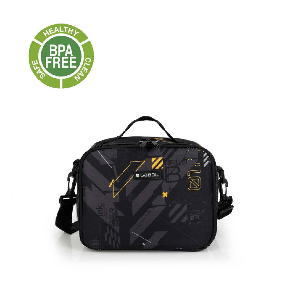 Gabol School Thermal Lunch Bag 1 Parts Byte 23x18x14cm#238673/2026 Black.