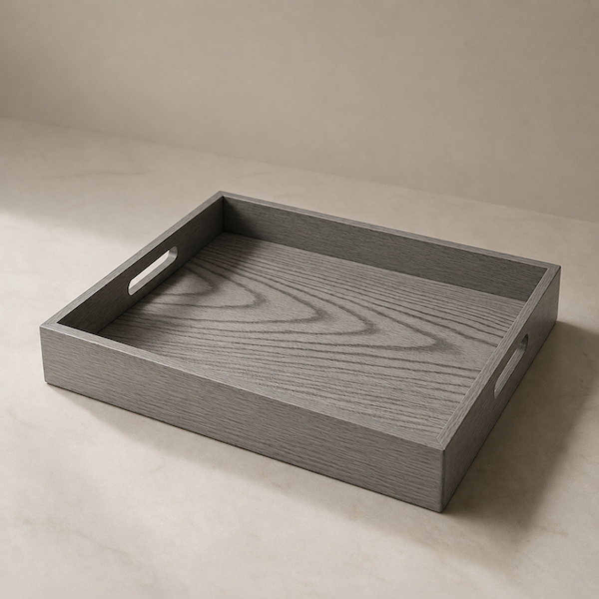 wooden straight tray grey