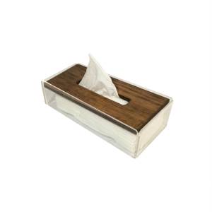plexi wooden tissue box light walnut