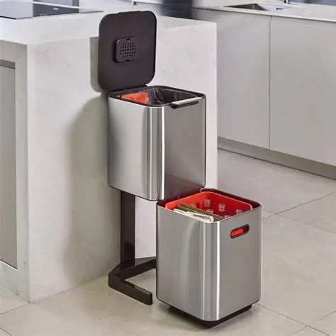 Joseph Joseph Totem Max Kitchen Trash Can And Recycle Bin Unit Compact: 40 Liter/10.6 Gallon