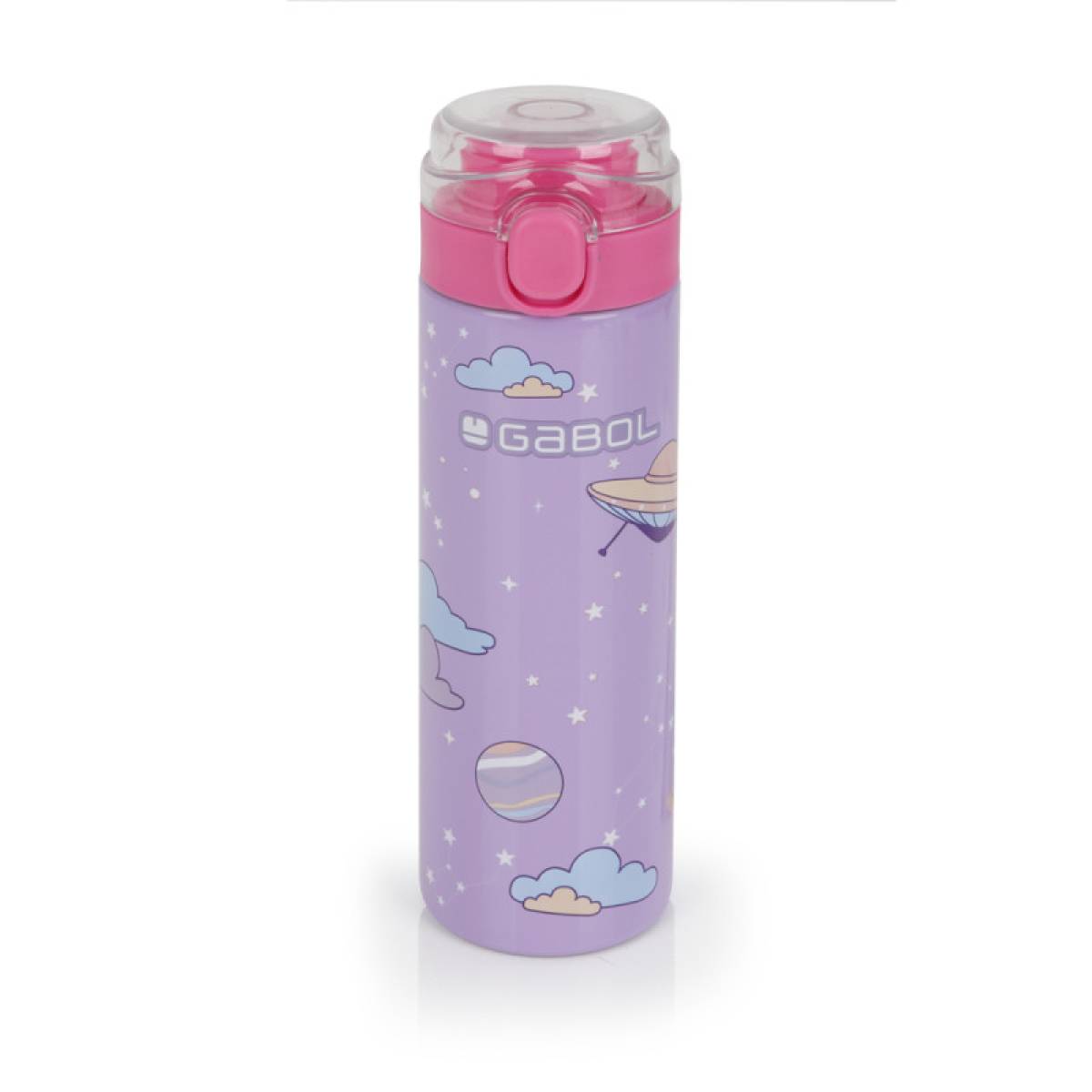 Gabol School Stainless Steel Bottle Cosmos 6.5x22.5x6.5cm 600ml#237452/2026 Light Purple.
