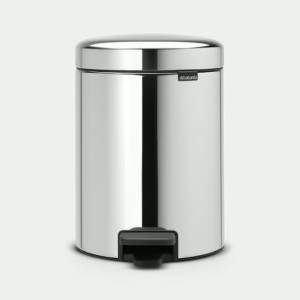 Brabantia Pedal Bin newIcon 5L Plastic Inner Bucket Brilliant Steel