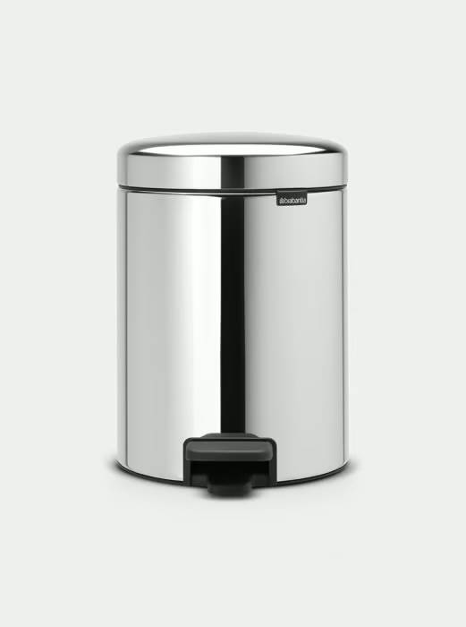 Brabantia Pedal Bin newIcon 5L Plastic Inner Bucket Brilliant Steel