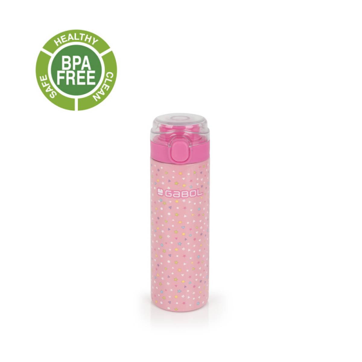 Gabol School Stainless Steel Bottle Glam 6.5x22.5x6.5cm 600ml#237652/2026 Pink.