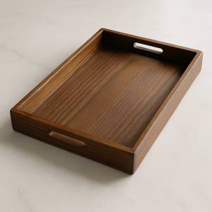 Wooden Straight Tray Dark Walnut