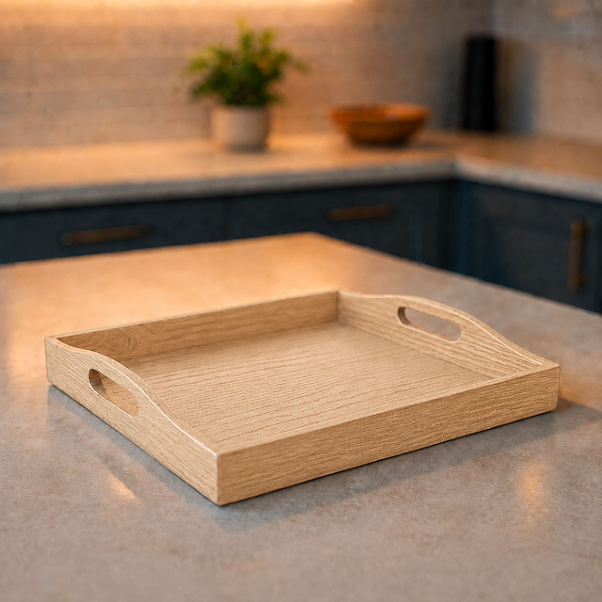 wooden curved tray natural