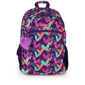 Gabol School Backpack 2 Parts Kokoro Hearts 34x46x20cm#237896/2026 Purple.