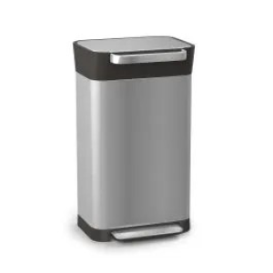Joseph Jospeh  Titanium Rubbish Bin With Press Function, 30l