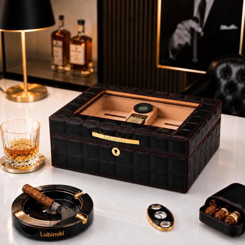 Hemingway Lubinski Cigar Humidor – 50 Cigar Luxury Storage Box, Hmw-yja60011