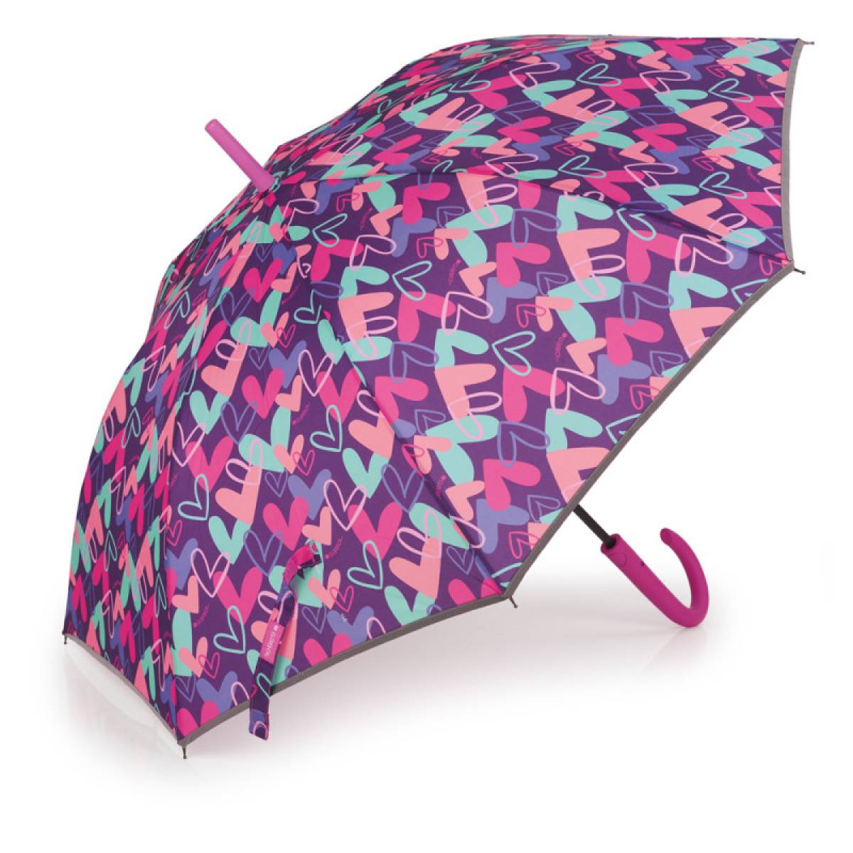 Gabol School Straight Umbrella - Kokoro Hearts Purple.