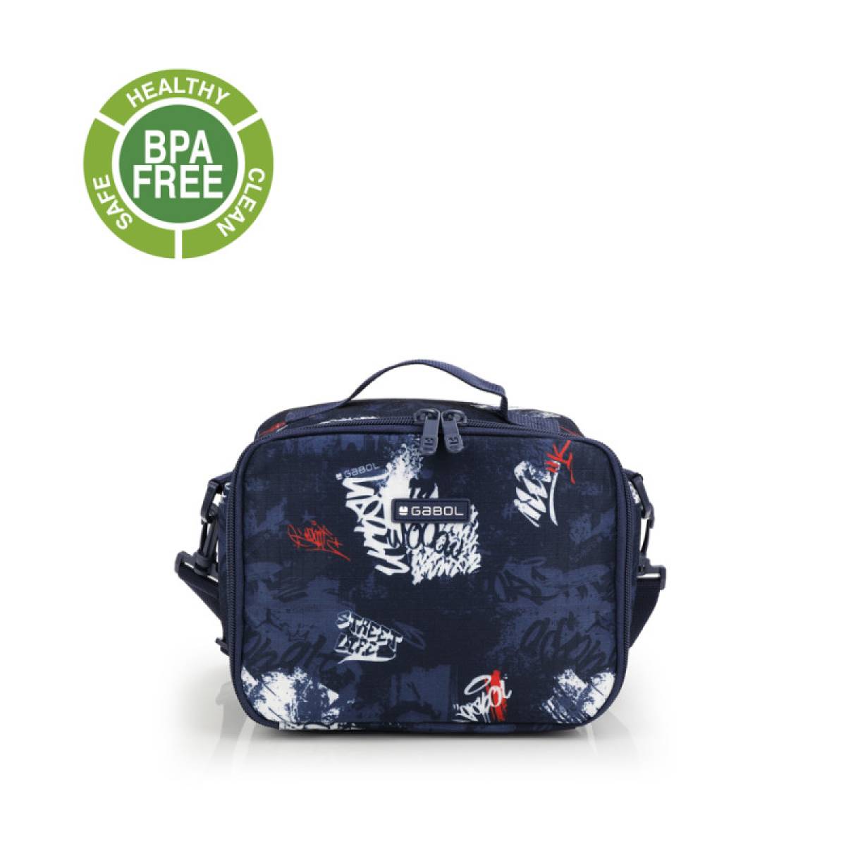 Gabol School Thermal Lunch Bag 1 Parts Dash 23x18x14cm#238773/2026 Navy Blue.