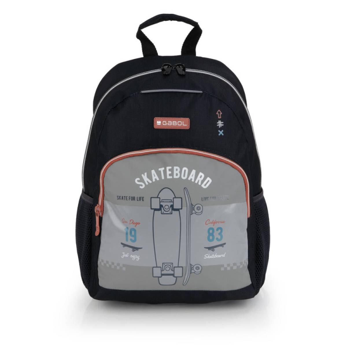 Gabol School Backpack 1 Parts Trick 31x41x16cm#238506/2026 Grey-black.