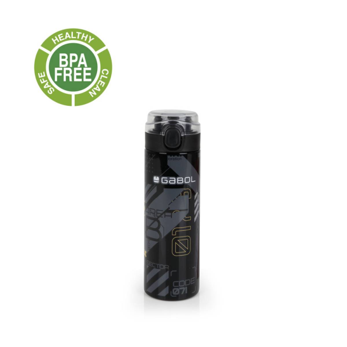 Gabol School Stainless Steel Bottle Byte 6.5x22.5x6.5cm 600ml#238652/2026 Black.