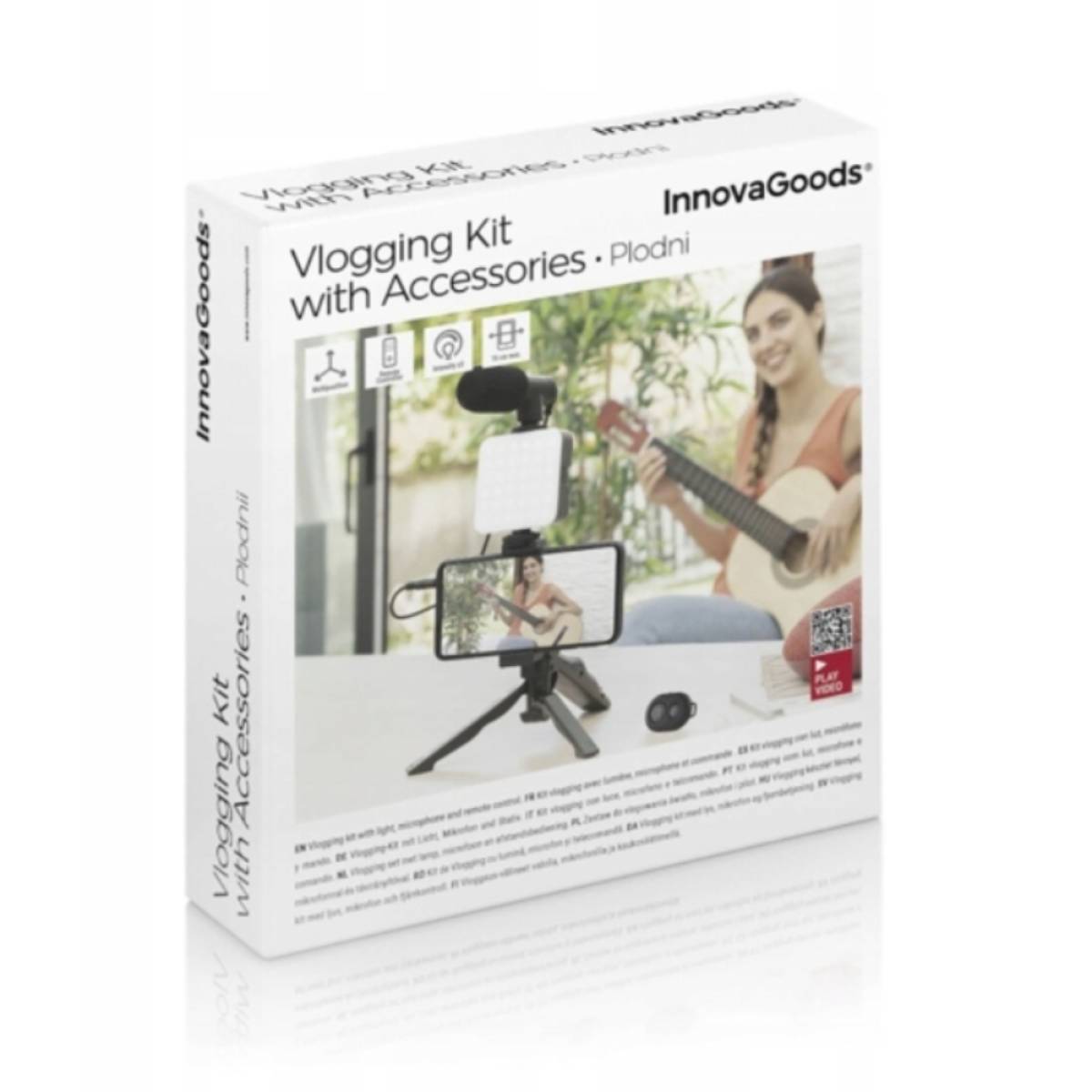 Innovagoods Vlogging Kit With Light, Microphone And Remote Control Plodni 6 Pieces, V0103587