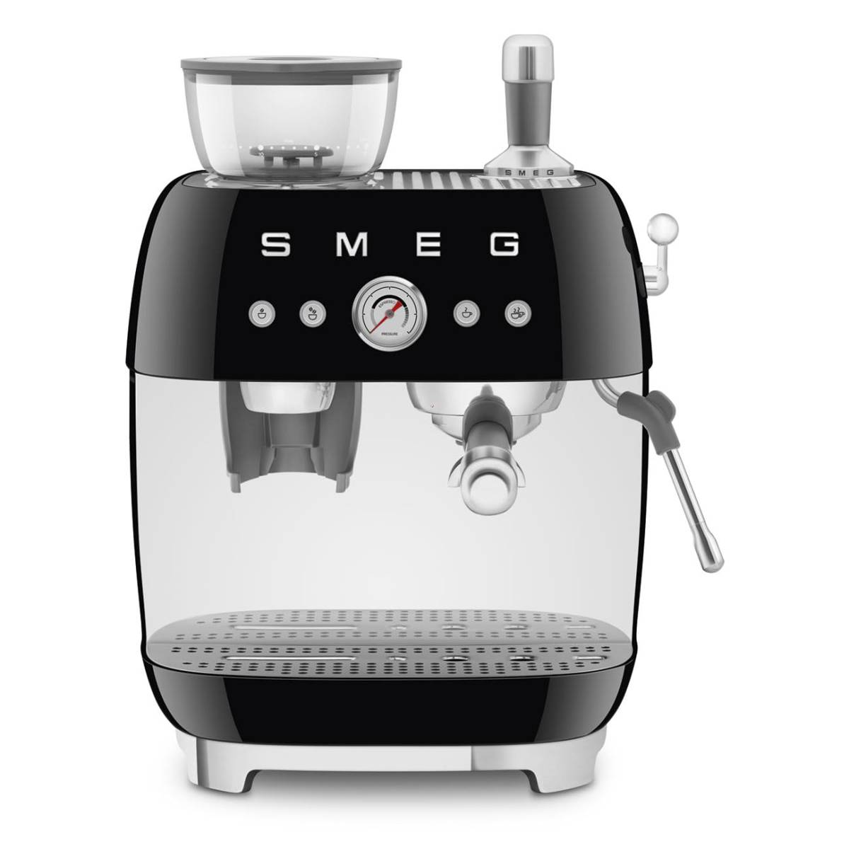 Smeg Espresso Coffee Machine With Grinder Black  Egf03bleu