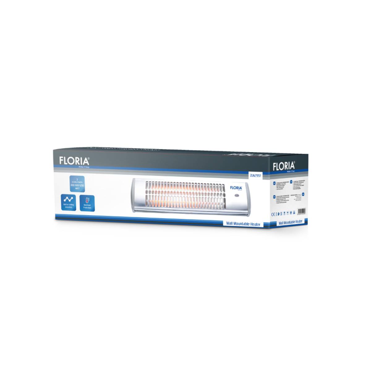 Zilan Wall-ceiling Mounted Heater 1200w - [white], Zln2997