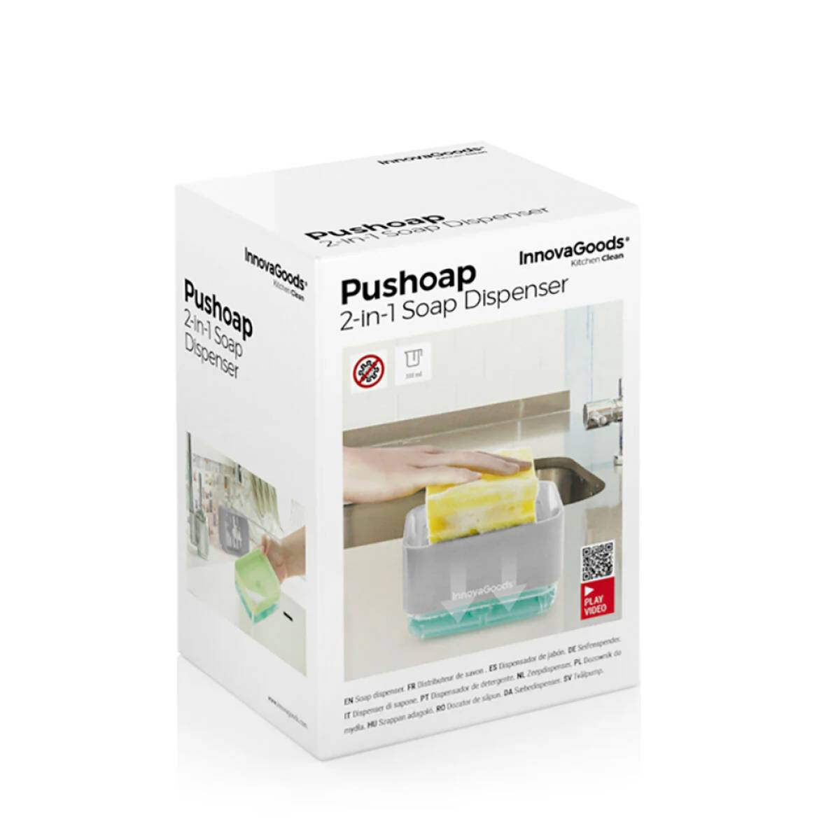 Innovagoods 2-in-1 Soap Dispenser For The Kitchen Sink Pushoap, V0103313