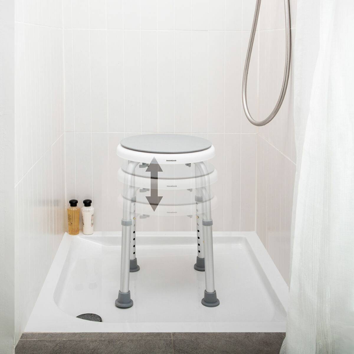 Innovagoods Rotating And Adjustable Bathroom Stool Roshawer, V0103811