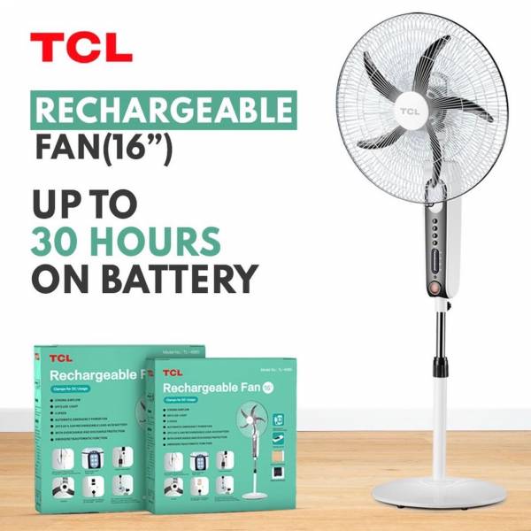 Tcl  Rechargeable  Fan 16 “ + Remote Control -ag04080ww