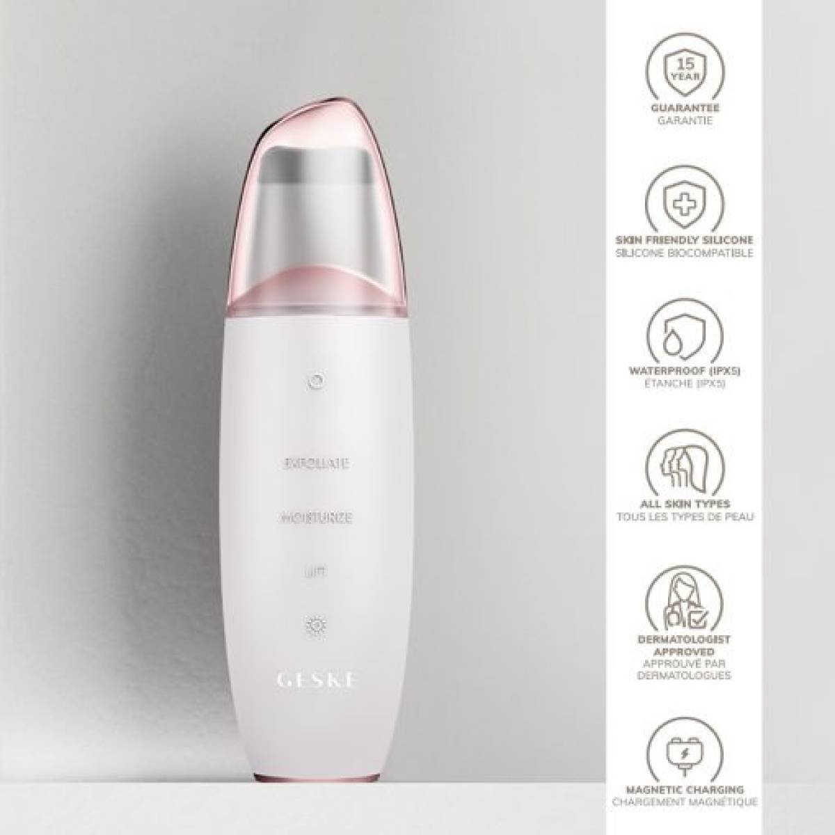 GESKE 000044 MicroCurrent & MicroDermabrasion Skin Scrubber & Blackhead Remover 9 in 1