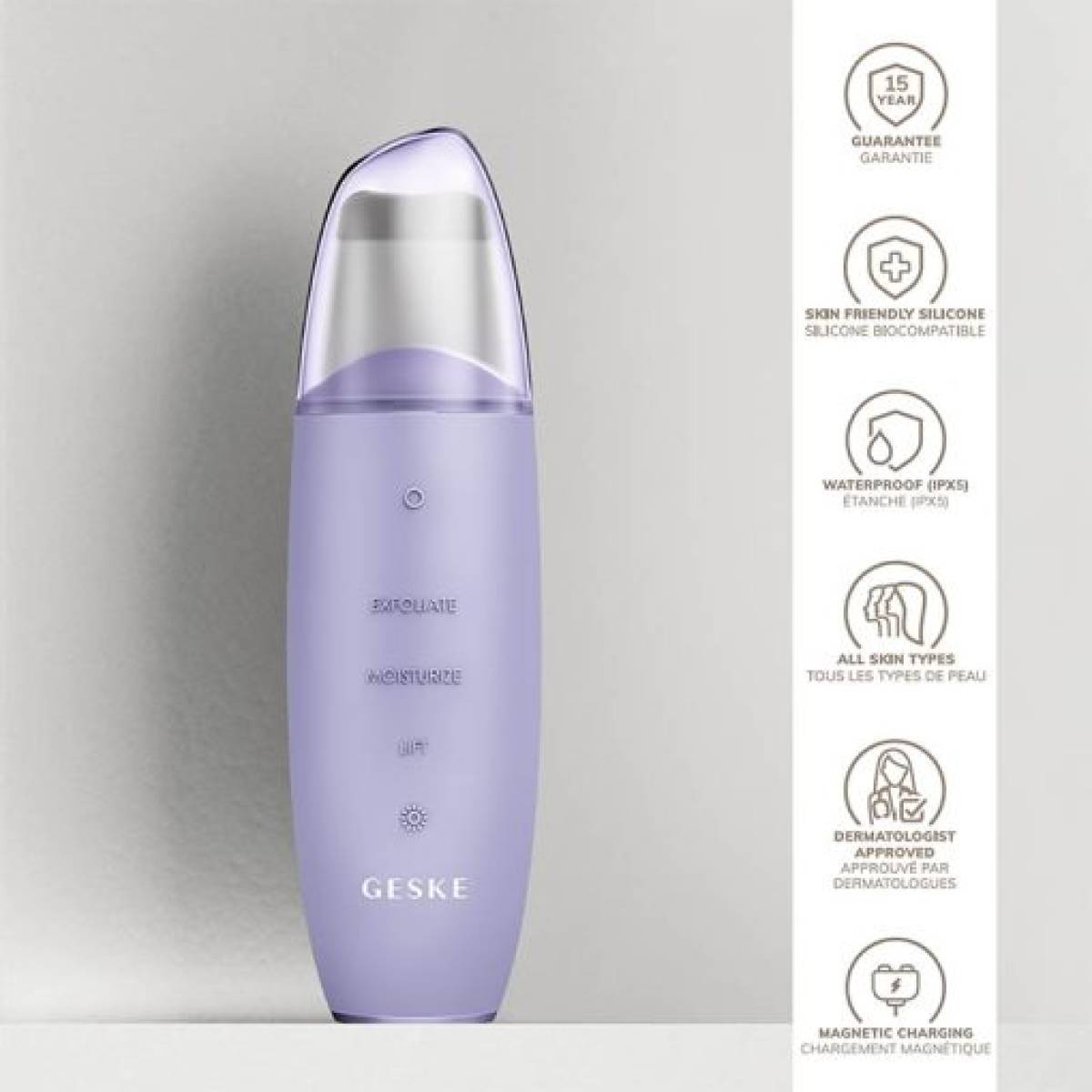 GESKE 000044 MicroCurrent & MicroDermabrasion Skin Scrubber & Blackhead Remover 9 in 1