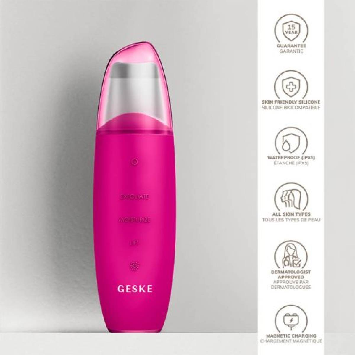 GESKE 000044 MicroCurrent & MicroDermabrasion Skin Scrubber & Blackhead Remover 9 in 1