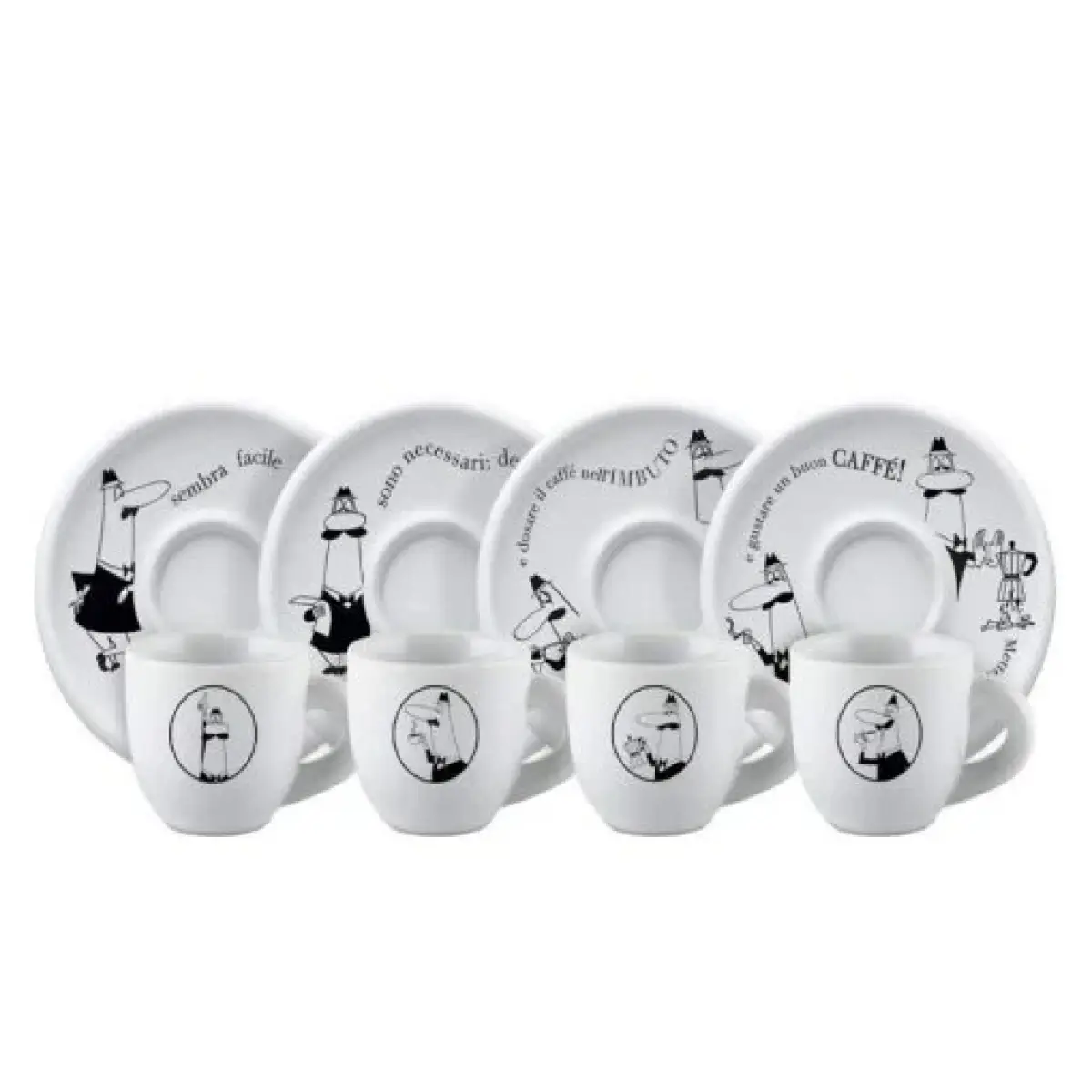 Bialetti Y0tz033 Set Of 4 Moka Carousel Cups