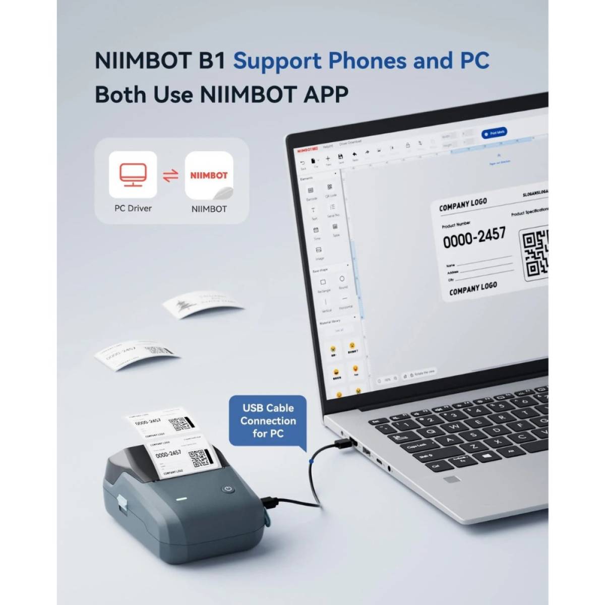 NIIMBOT B1 Label Maker Machine Thermal printing with Tape