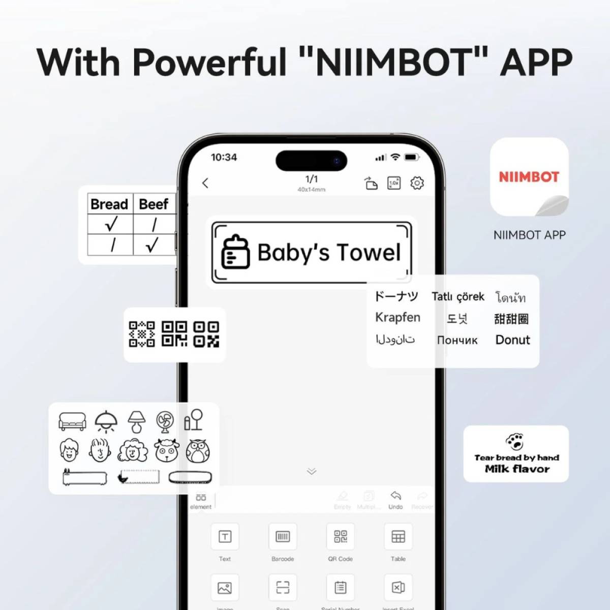 NIIMBOT B1 Label Maker Machine Thermal printing with Tape