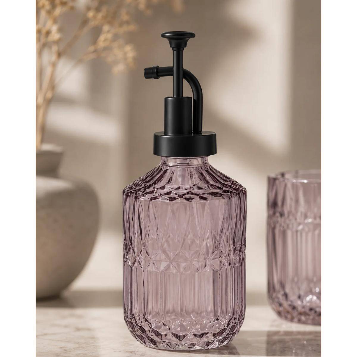 Karaca Home Bellino 3-piece Bathroom Accessory Set - Smoke Grey Glass
