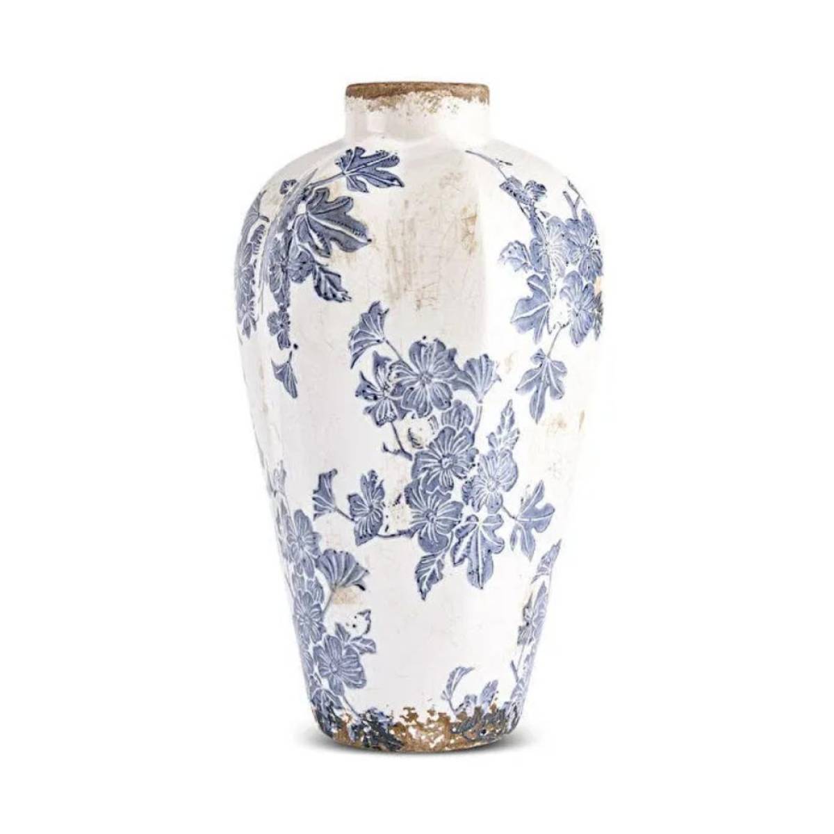 Karaca Mariner Decorative Vase 16 Cm - Blue/white