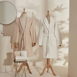 Karaca Home Foster 100% Cotton 9-piece Family Bathroom Set With Lace Trim - White/beige