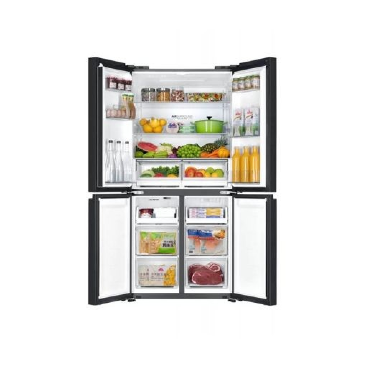Haier HRF-580TDBG Refrigerator No Frost, 4 Doors, Twin Inverter , Black Glass