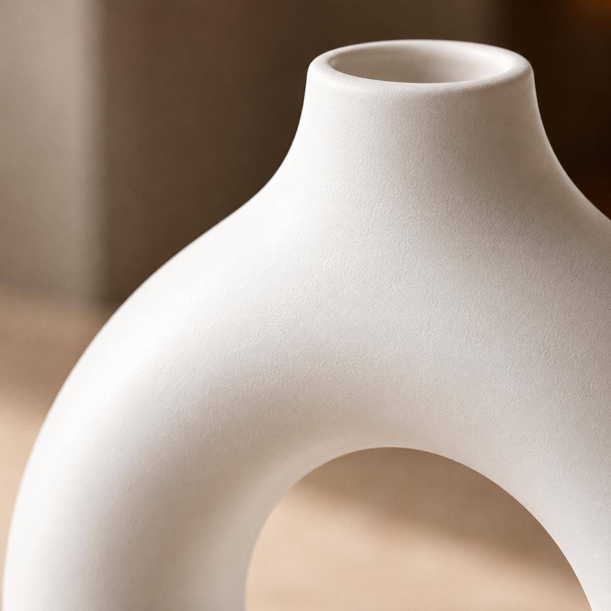 Modern Minimalist White Decorative Vase, K205-1WH