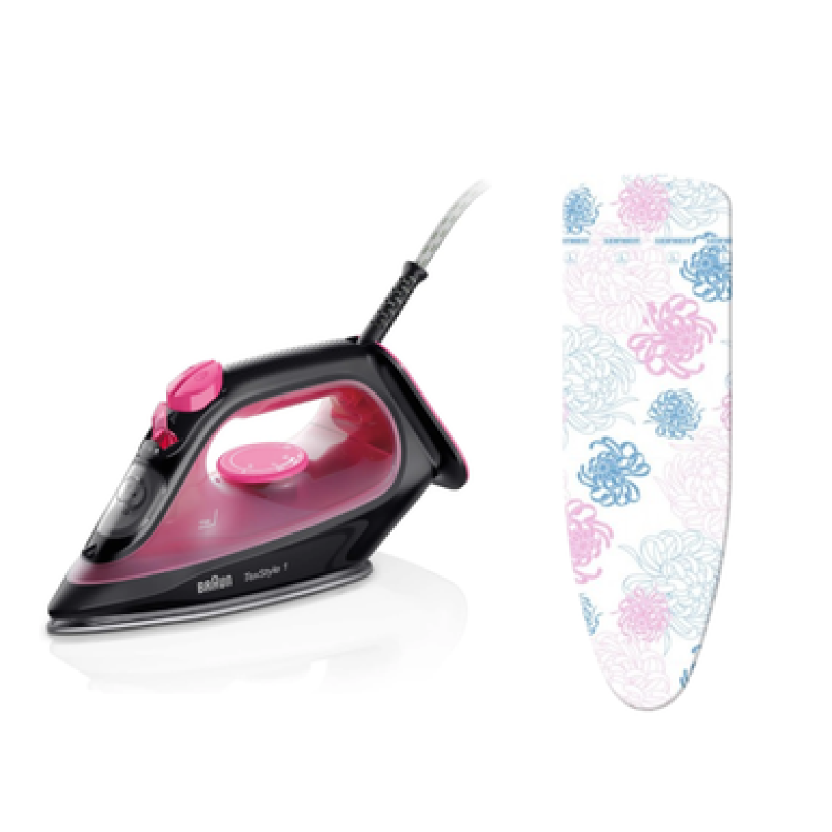 Braun Steam Iron 2000w SI 1070 + LF 71598 Ironing Board Cover