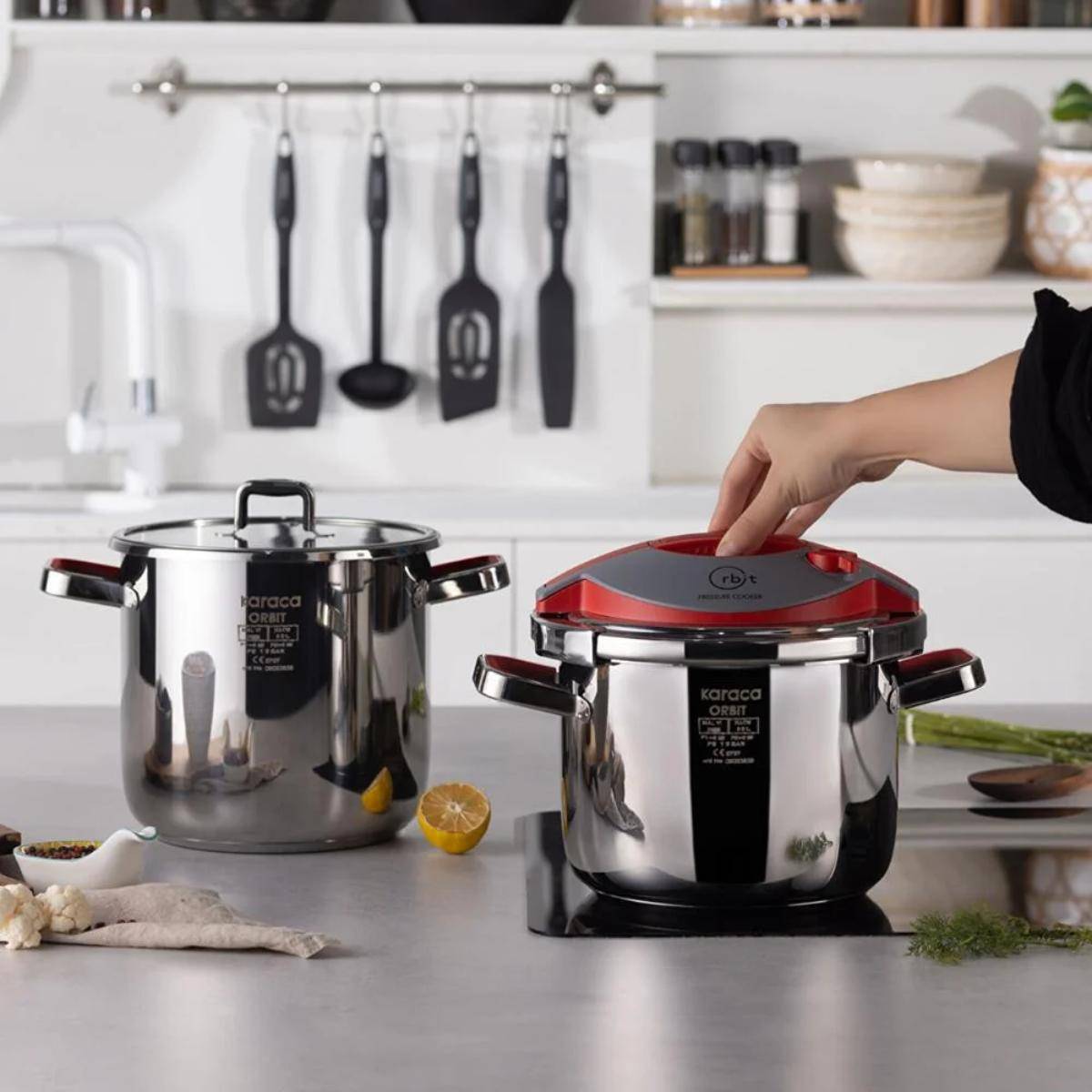 Karaca Orbit Pressure Cooker Set 6+8 L – Red, 153.09.01.3012