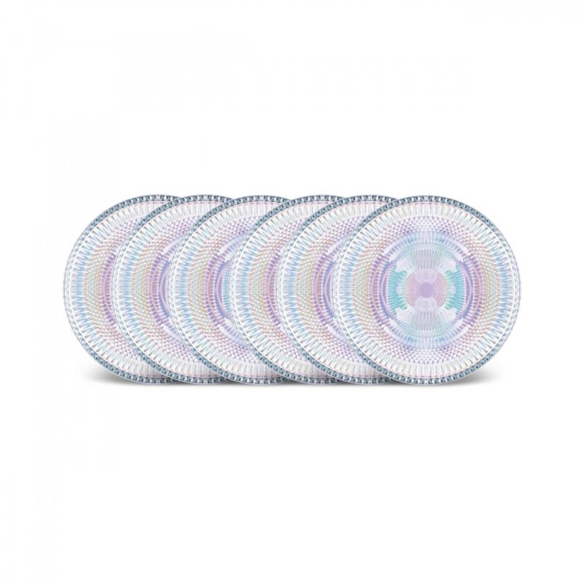 Karaca New Estela 6-piece Cake Set 21 Cm | Luster Glass Dessert Plates