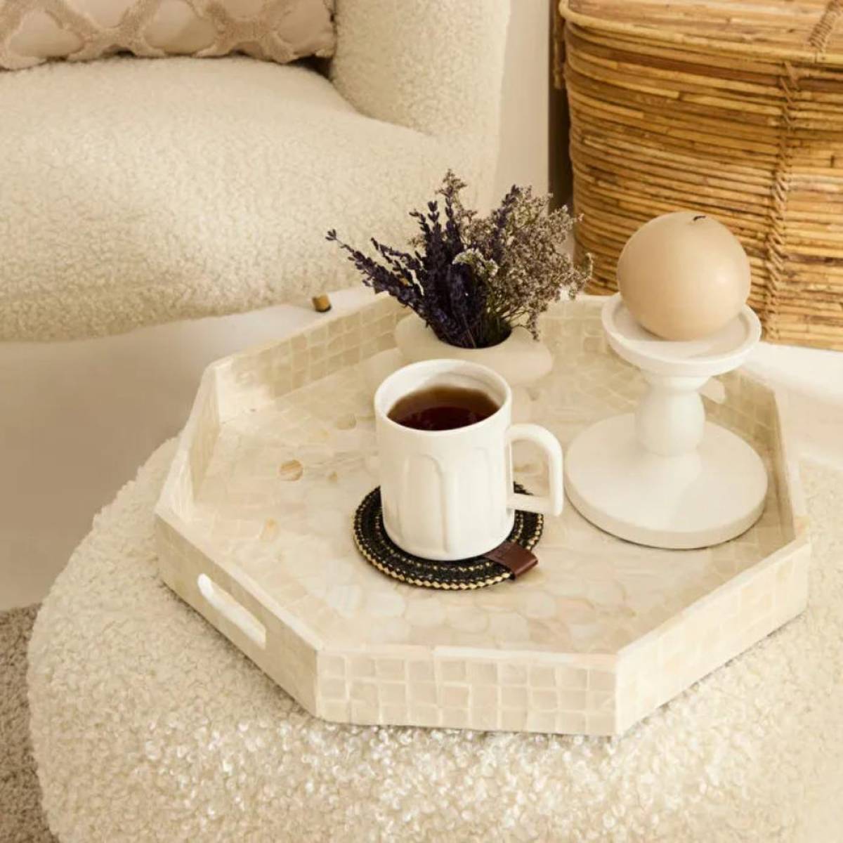 Karaca Home Carrie Hexagonal Decorative Tray 37×37 Cm