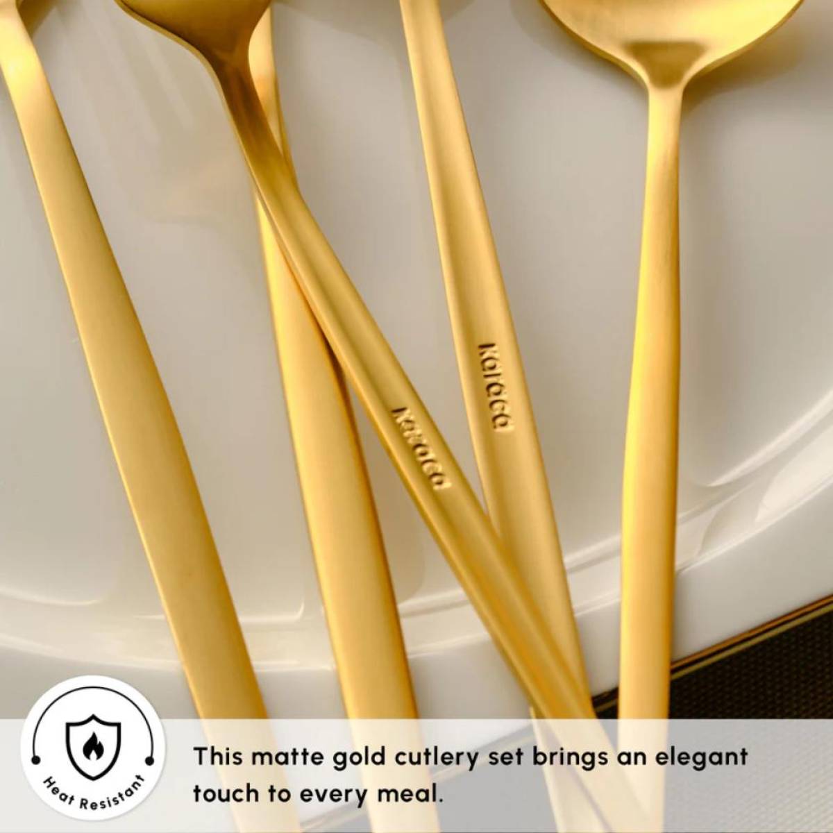 Karaca Orion 30-piece Cutlery Set For 6 People - Matte Gold | 18/10 Stainless Steel, 153.03.08.1900