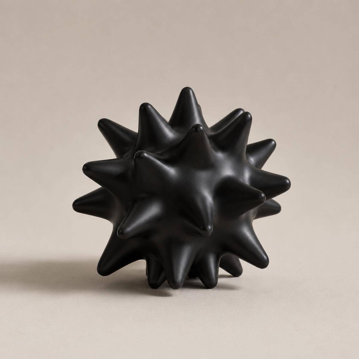 K120 2BLK 1 Matte Black Spiky Sculpture – Modern Artistic Décor, K120-2BLK
