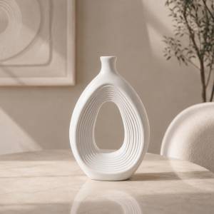 Aurelia Hollow Sculptural Vase, 2150-2WH