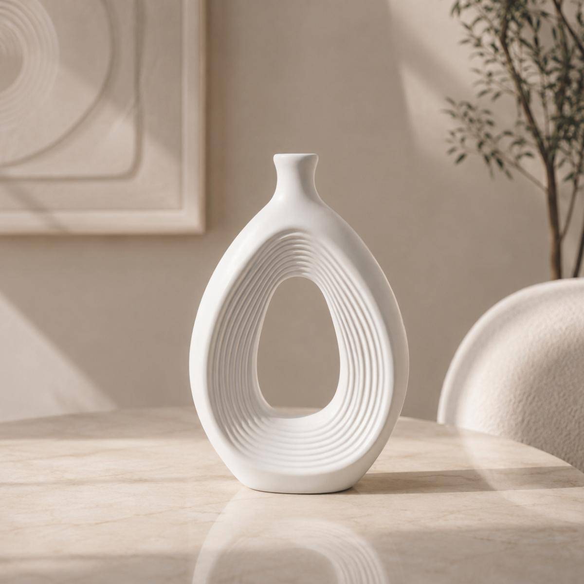 Aurelia Hollow Sculptural Vase, 2150-2WH