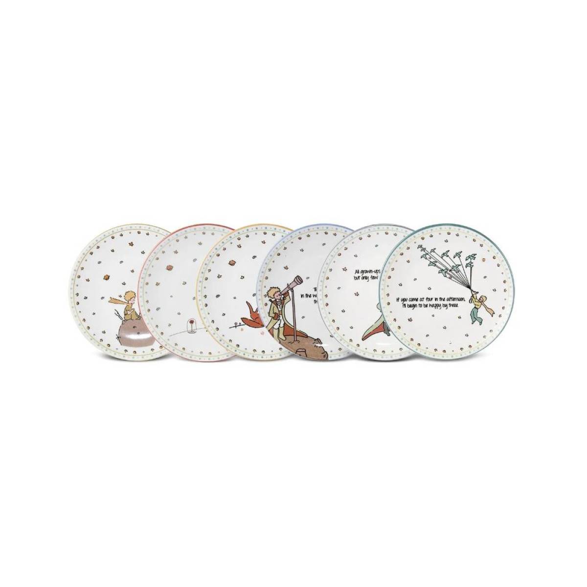 Karaca Little Prince 6-piece Ceramic Cake Set 20 Cm | Stoneware Dessert Plates