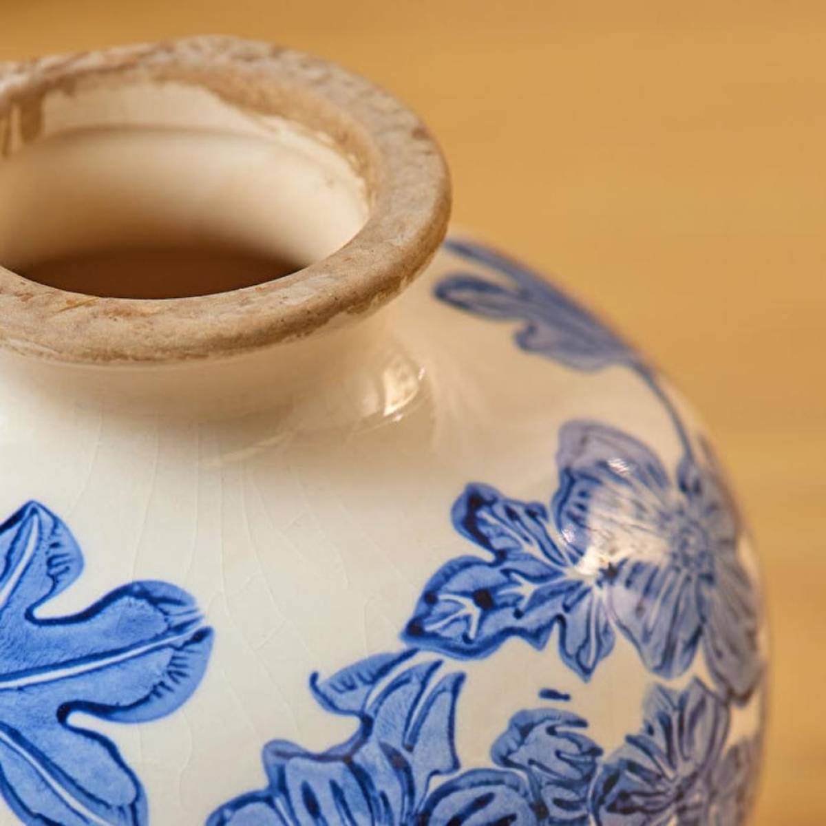 Karaca Mariner Decorative Vase 11.5x12.5 Cm - Blue/white