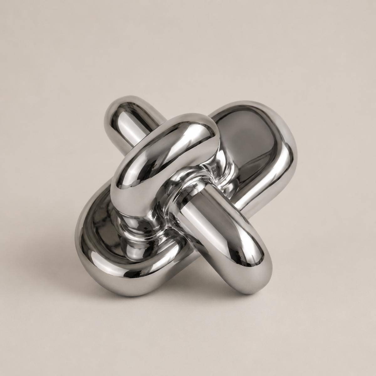 Silver Knot Ceramic Decorative Object, SK537SL