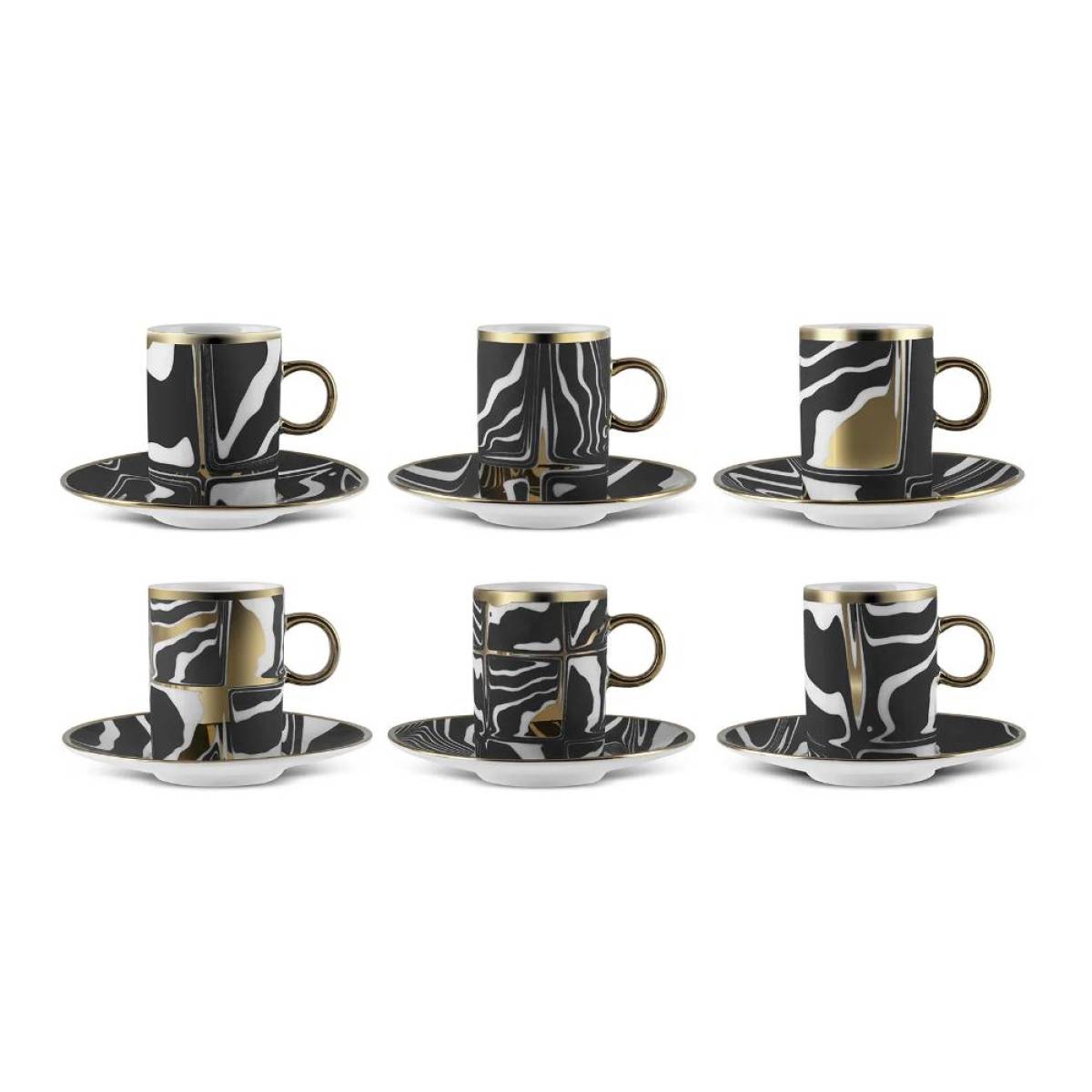 Karaca Tales 6-piece Coffee Cup Set 90 Ml | Bone Porcelain Espresso Set