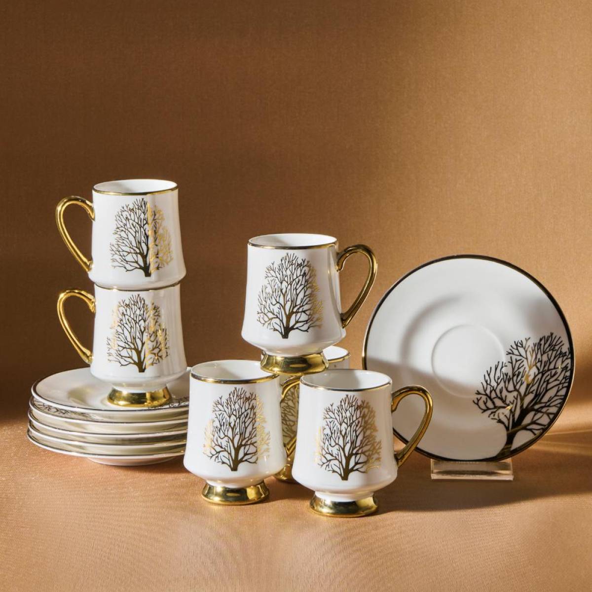 Karaca Afra 6-piece Coffee Cup Set - 90 Ml | Bone Porcelain Espresso Set