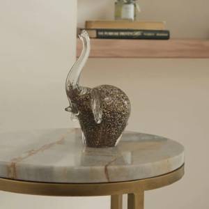 Karaca Home Fern Elephant Figurine 15 Cm | Glass Decorative Sculpture