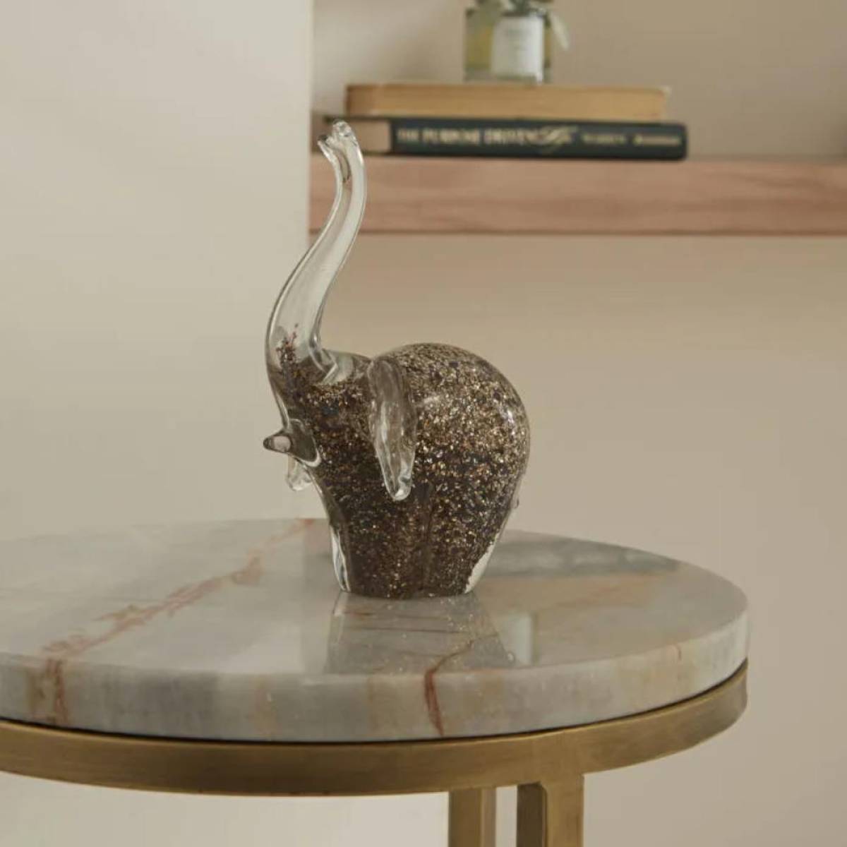 Karaca Home Fern Elephant Figurine 15 Cm | Glass Decorative Sculpture