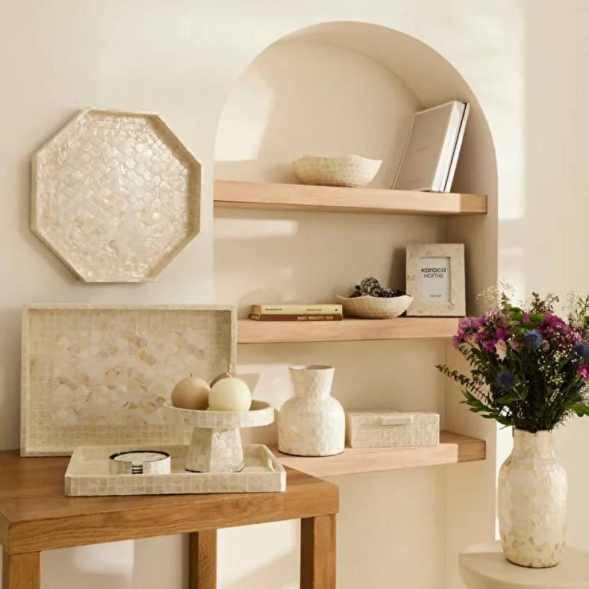 Karaca Home Carrie Hexagonal Decorative Tray 37×37 Cm